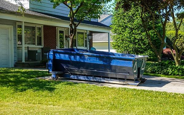 residential dumpsters can be placed on a driveway or lawn, but preventative measures should be taken to avoid damage to the property